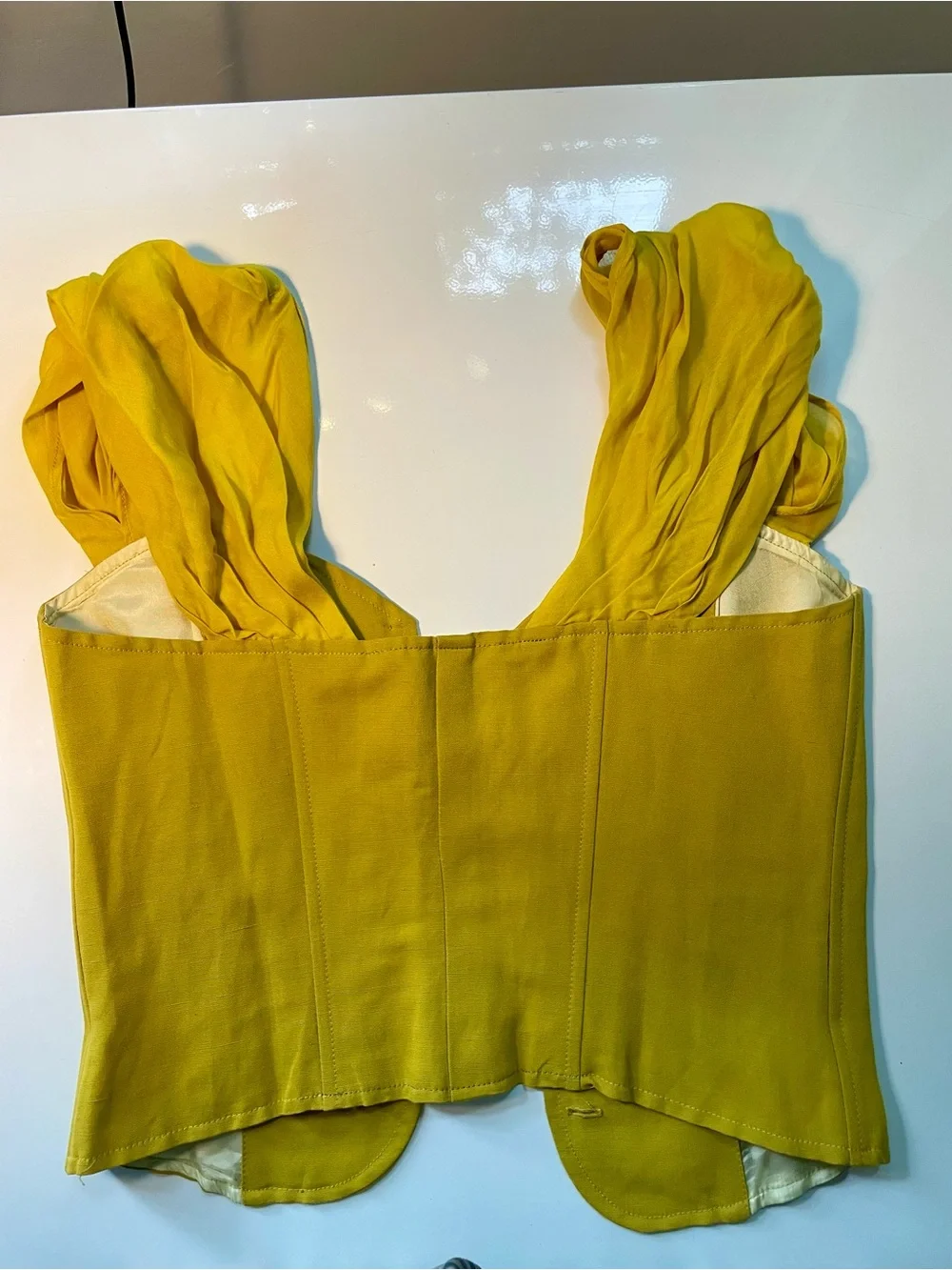 Kenzo Mustard Button-Front Bustier Top - Picture 2 of 3